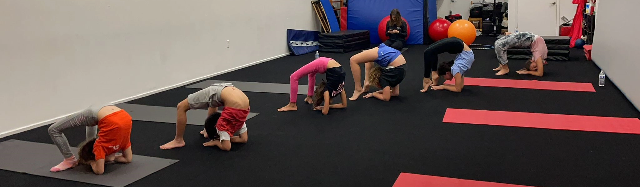 Youth contortion class at Cirque Art Studio, North Miami Beach, FL.