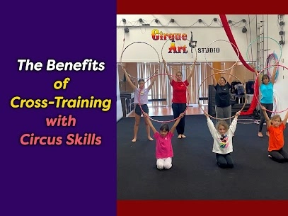 Image of cross training with circus skills. Photo for Cirque Art Studio, North Miami Beach, FL.